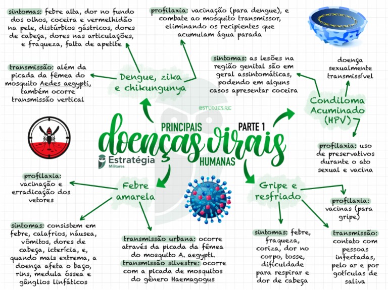 Mapa Mental - Doenças Virais 1 - Biologia | PDF