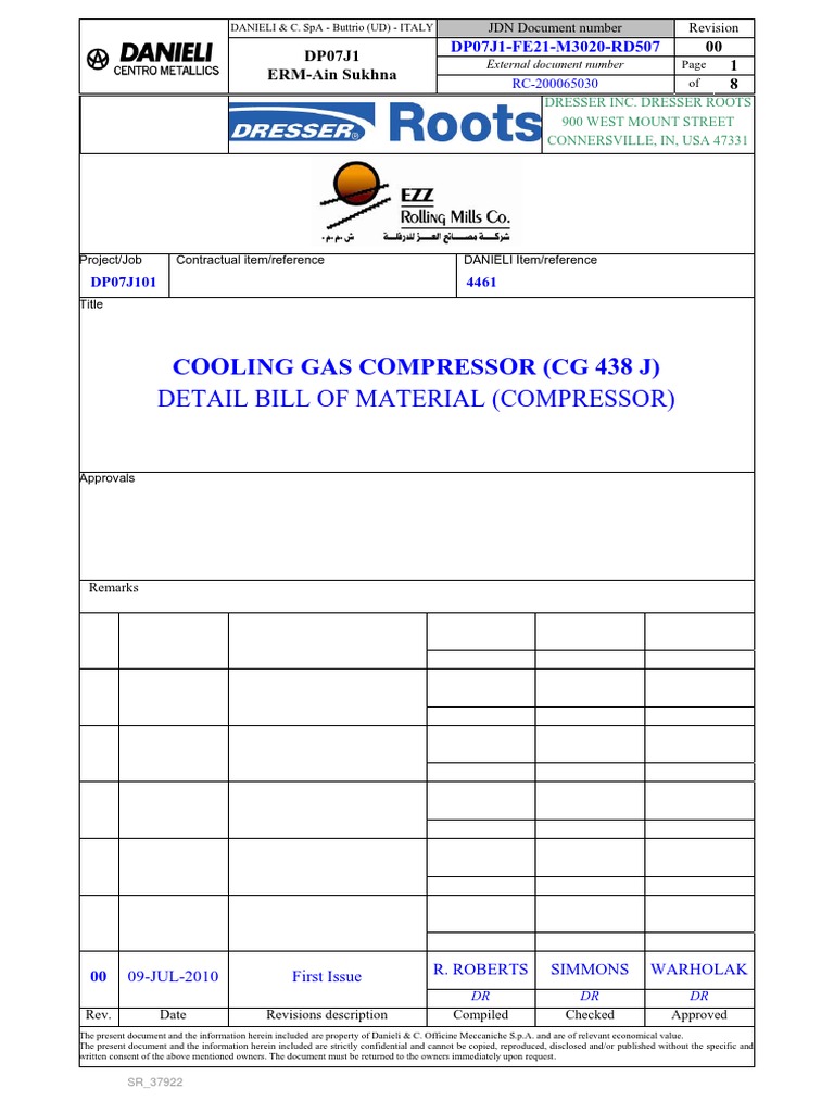 CG Compressor Parts List and Details | PDF | Screw | Mechanical Engineering