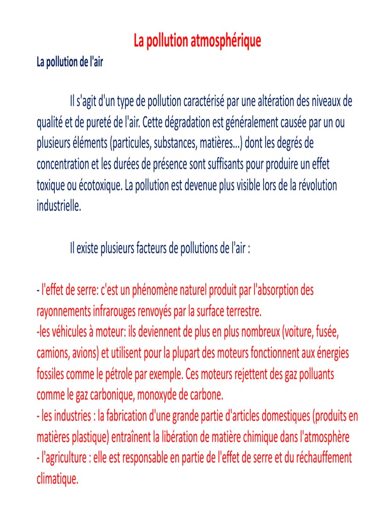 Pollution Air | PDF | Pollution de l'air | Dioxyde de carbone