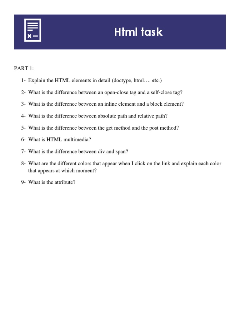 HTML Task | PDF