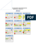 Calendario Tecnología e Innovacion Educativa Cohorte 2022-1 P02-1