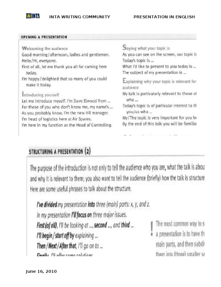 INTA Writing Community Presentation | PDF | Language Arts & Discipline