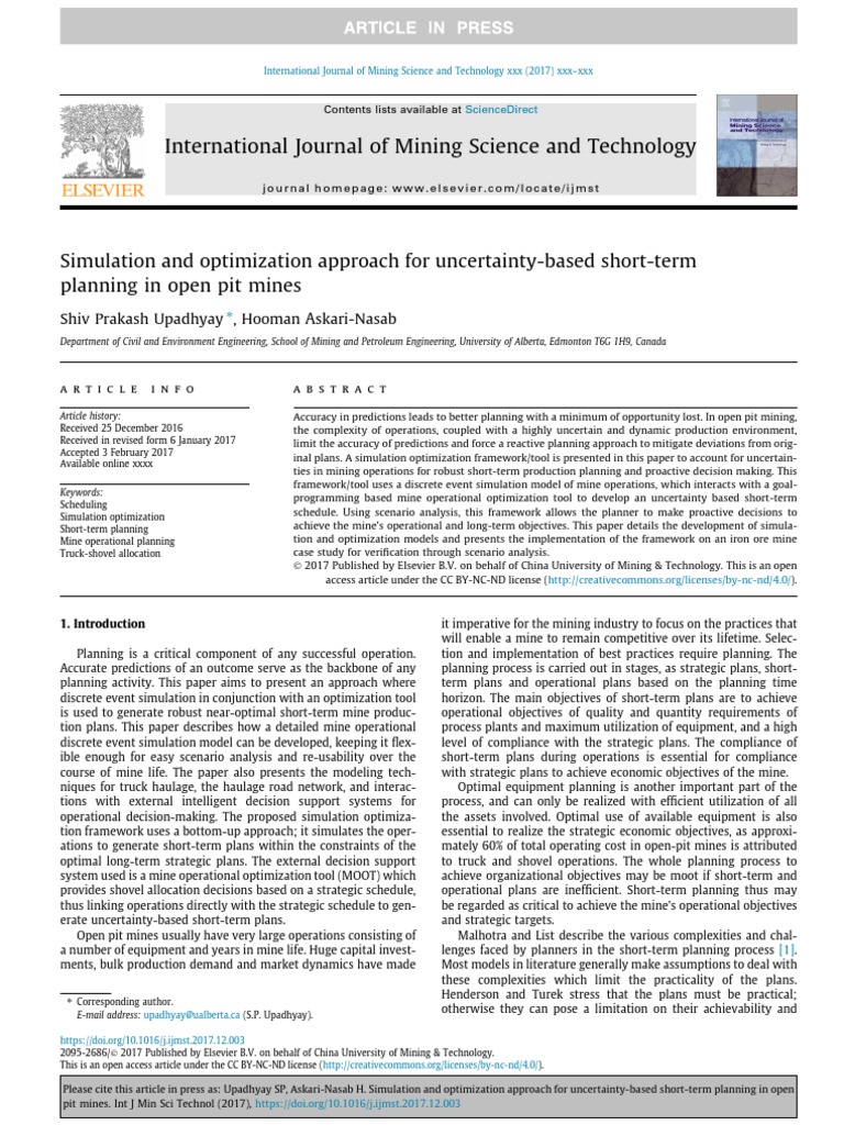 Mine Planning | PDF | Simulation | Mathematical Optimization