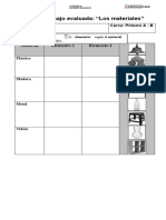 Hoja de Trabajo Evaluada - Ciencias Naturales - Los Materiales