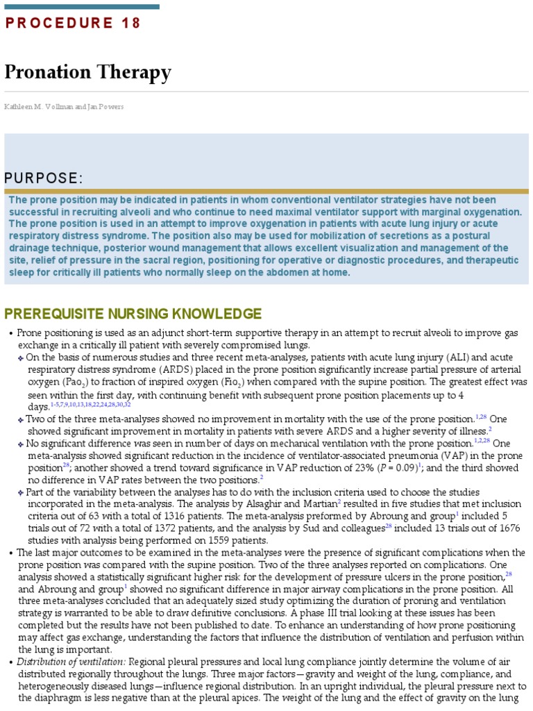 Pronation Therapy | PDF | Lung | Breathing