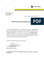 Cert. Operatividad Retro JDR 310 SL