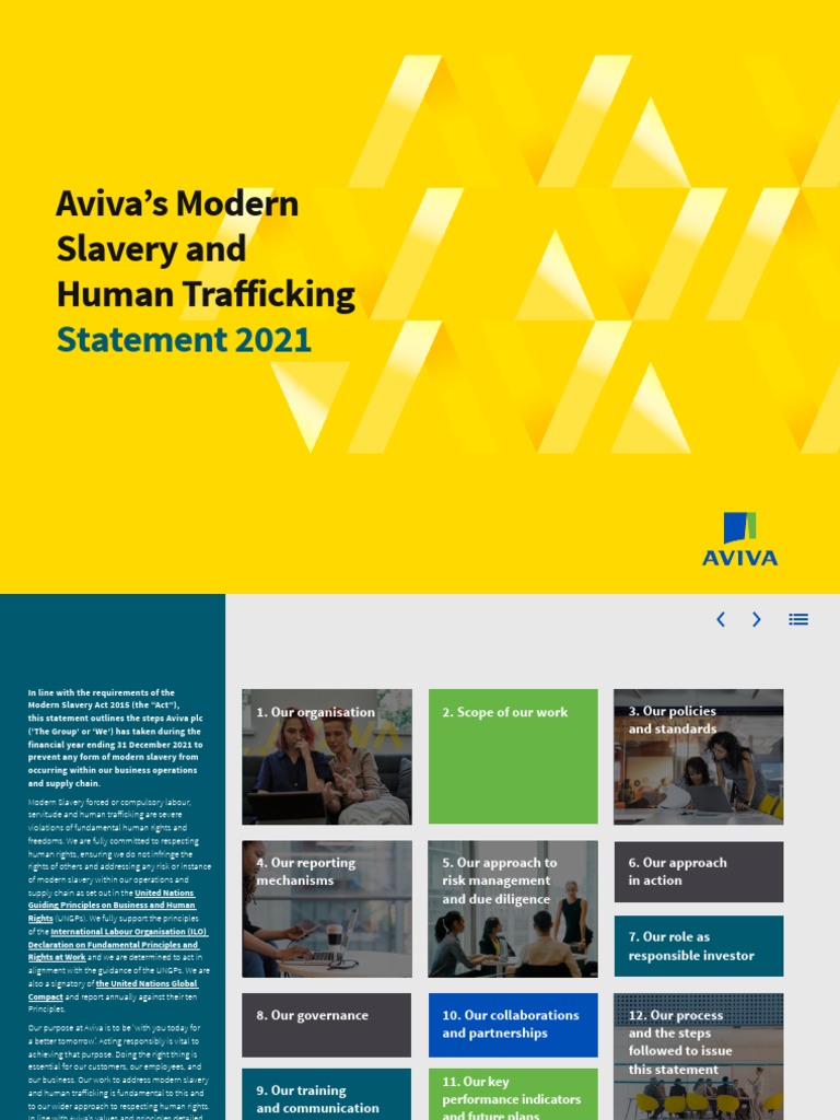 Aviva Msa Statement PDF Employment Supply Chain