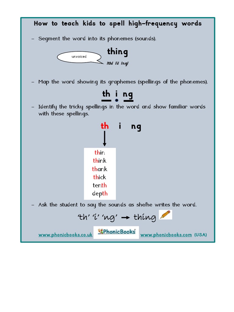 Teaching Kids to Spell High-Frequency Words | PDF | Language Arts ...
