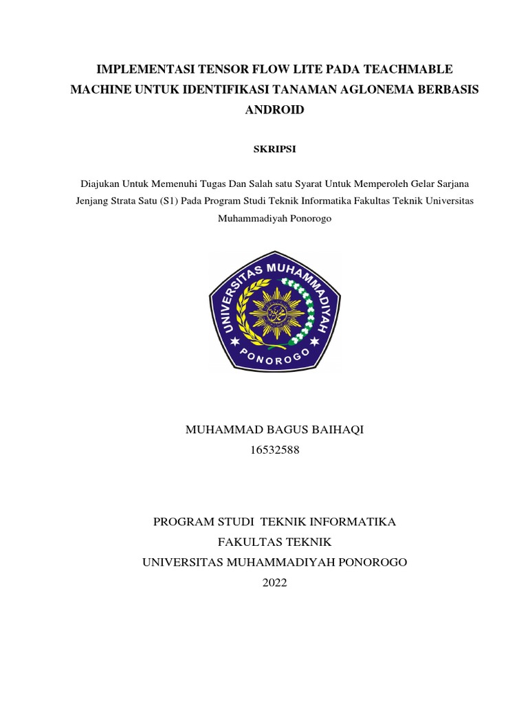 Implementasi Tensor Flow Lite Pada Teachmable Machine Untuk ...