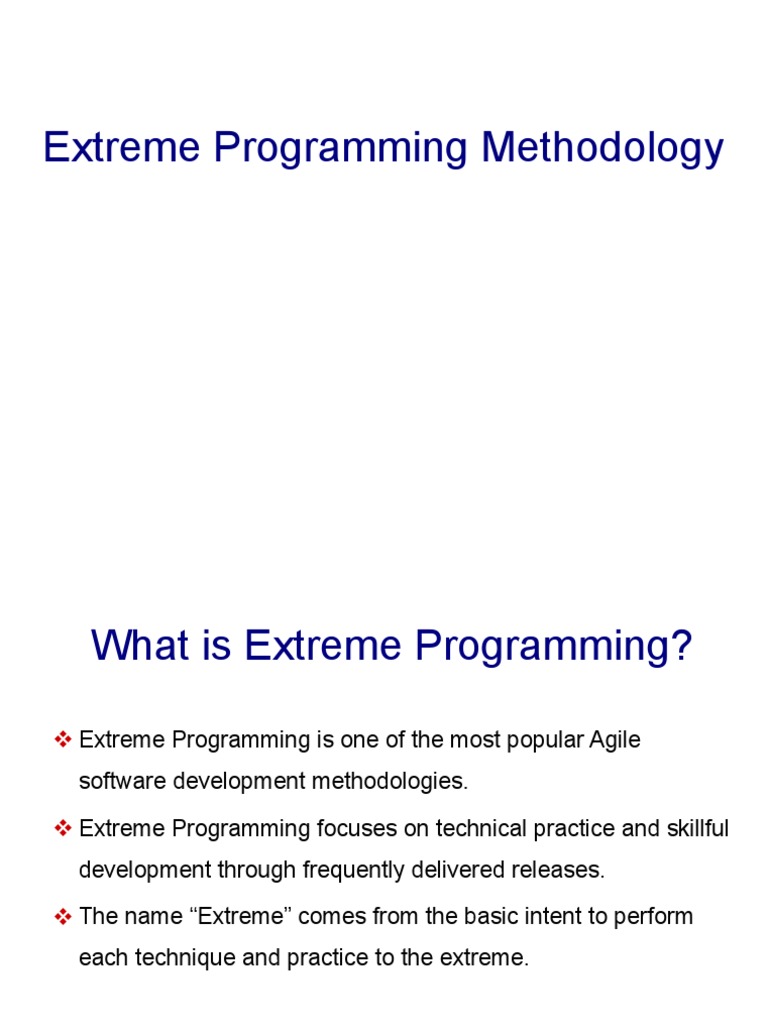 Extreme Programming Methodology | PDF | Agile Software Development ...