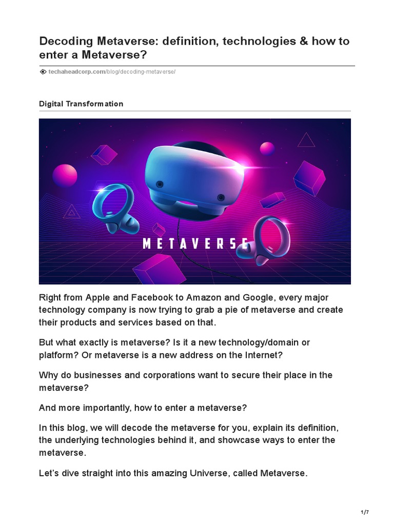 What is the Metaverse? The Immersive, NFT-Powered Future Internet - Decrypt