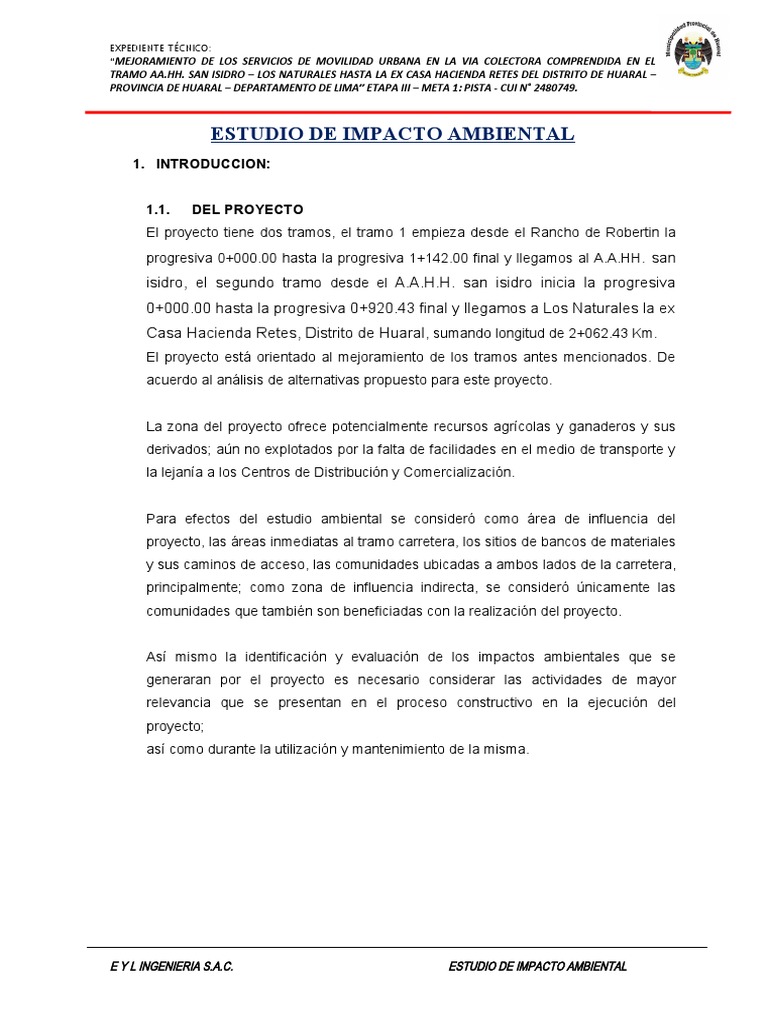 27 Estudio de Impacto Ambiental Huaral | PDF | Dominio eminente ...