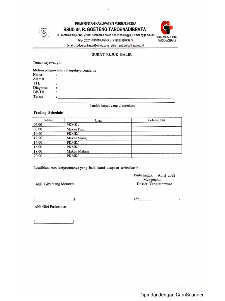 Surat Rujuk Balik | PDF