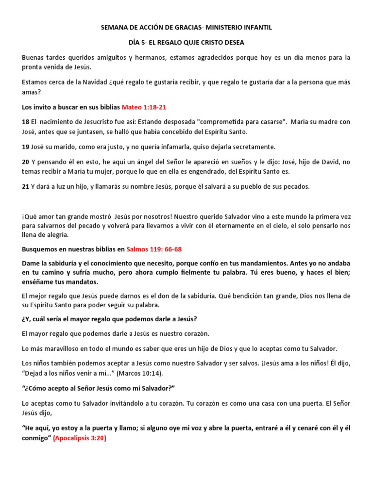 Regalos de Jesús para los Niños | PDF | María, madre de Jesús | Cristo ...