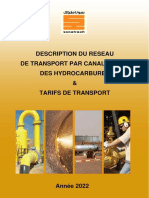 Description Du Reseau de Transport Par Canalisation Des Hydrocarbures Tarif de Transport Annee 2022