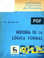Józef M. Bochenski. Edición Española de Millán Bravo Lozano. - Historia de La Lógica Formal