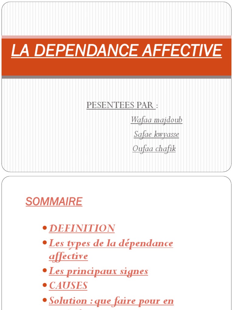 Comprendre la dépendance affective | PDF | Peur | Solitude