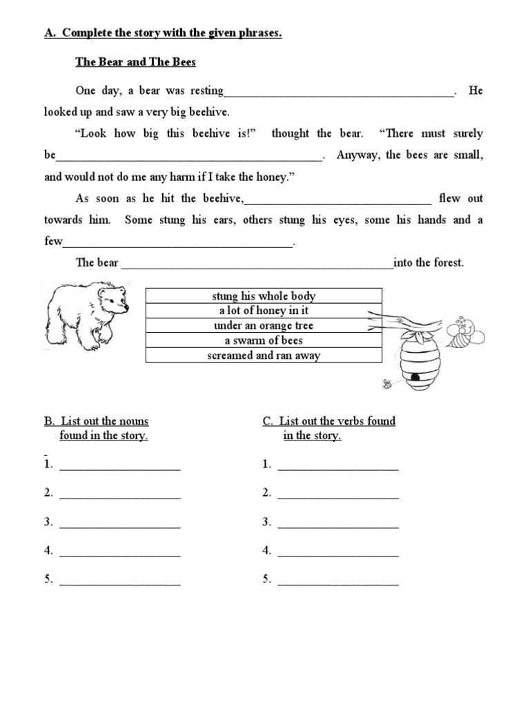Story Noun and Verb 68791 PDF
