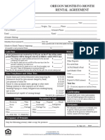 Oregon Housing Rental Association Month To Month Rental Agreement