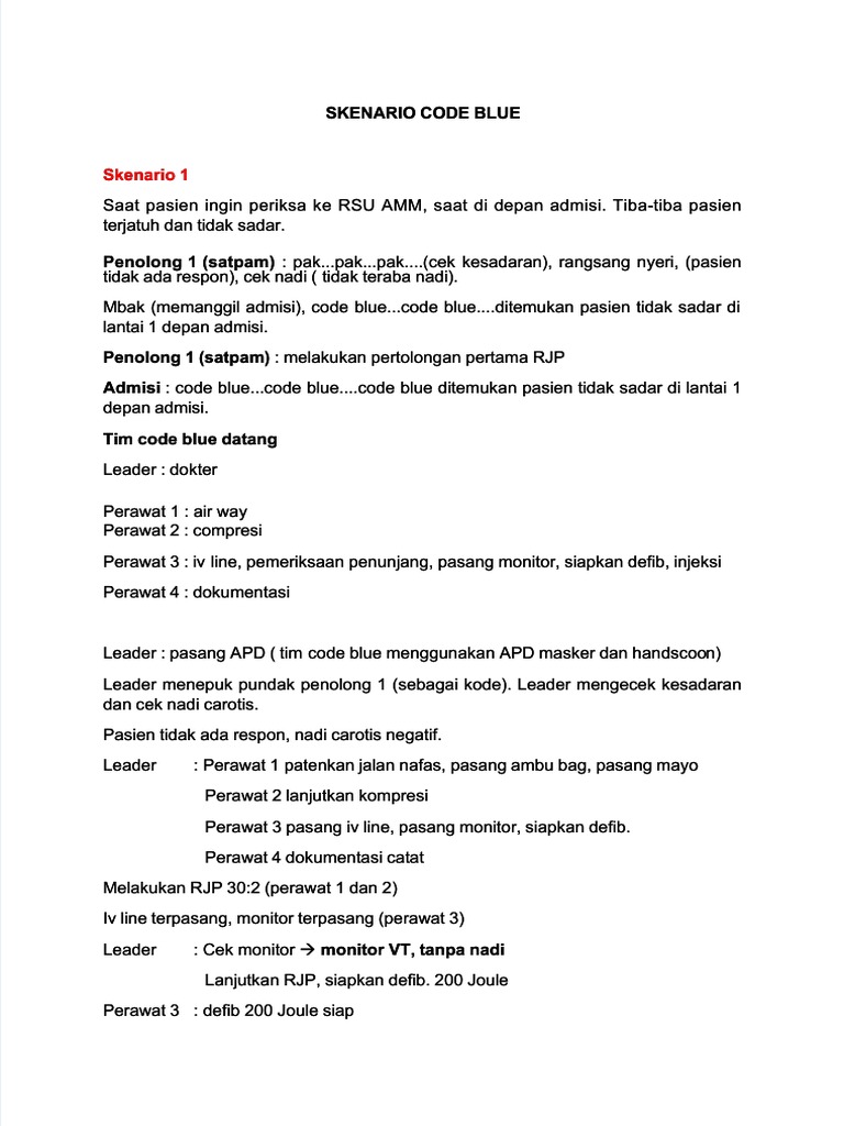 Prosedur Code Blue di RSU AMM | PDF