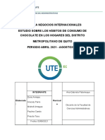 Estudio Sobre Los Hábitos de Consumo de Chocolate en Los Hogares Del Distrito I-M