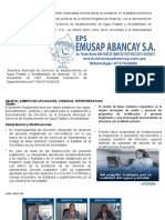 Empresa Municipal de Servicios de Abastecimiento de Agua Potable y Alcantarillado de Abancay EPS EMUSAP ABANCAY S.A
