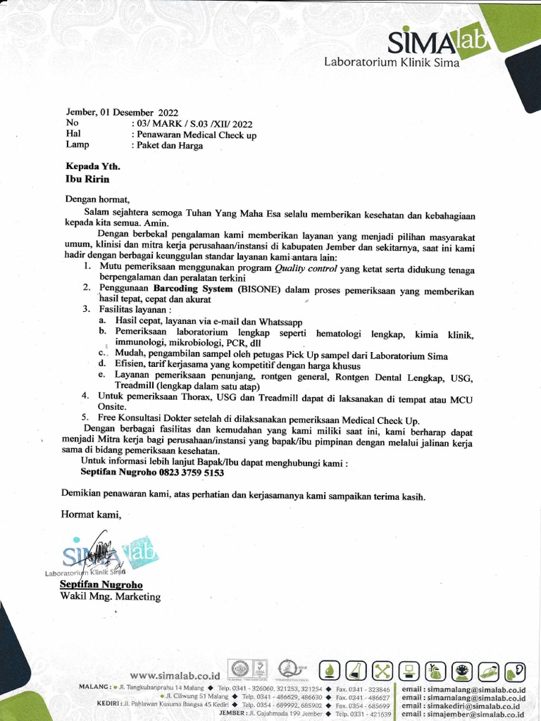 Harga Pemeriksaan Lab Pdf