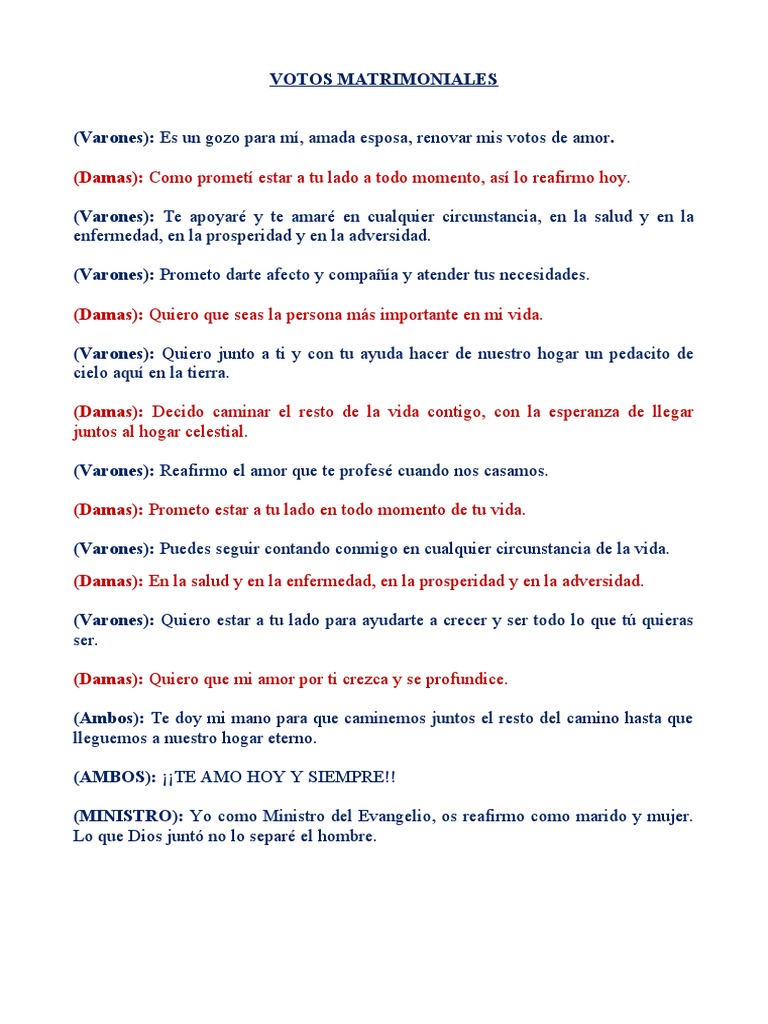 Votos Matrimoniales | PDF | Amor, image size:768x1024