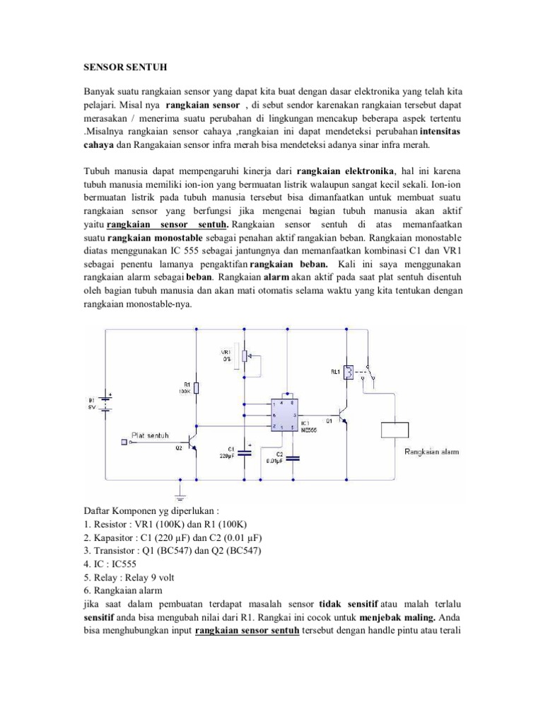 Rangkaian Sensor Sentuh Motor Sederhana | PDF | Sains & Matematika
