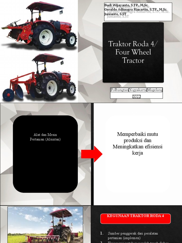 Fungsi dan Bagian Traktor Roda 4 | PDF