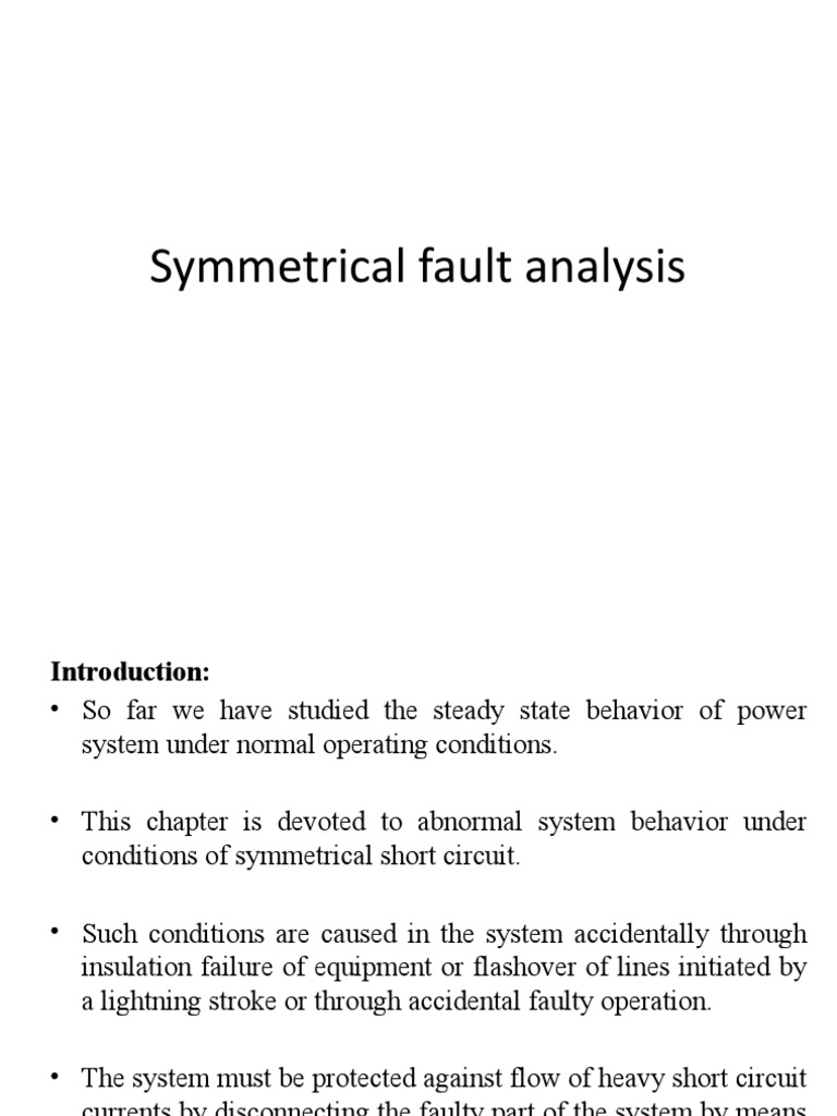 PSAS-UNIT-III Symmetrical Fault Analysis | PDF | Electrical Network ...