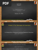 Integration of Integrals Involving Quadratic Functions