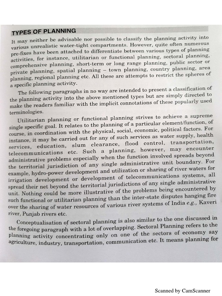 Types Principles and Objectives of Regional Planning PDF