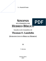 Sinopsis De La Gramatica Introductoria Al Hebreo Biblico-Thomas+Lambdin