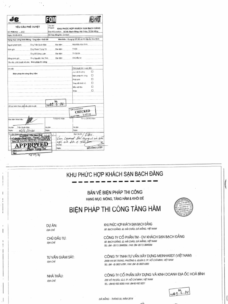 Bien Phap Thi Cong Tang Ham - Da Tham Tra Va Phe Duyet | PDF