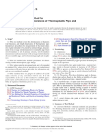 Determining Dimensions of Thermoplastic Pipe and Fittings: Standard Test Method For