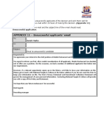 APPENDIX 11 - Unsuccessful Applicants' Email