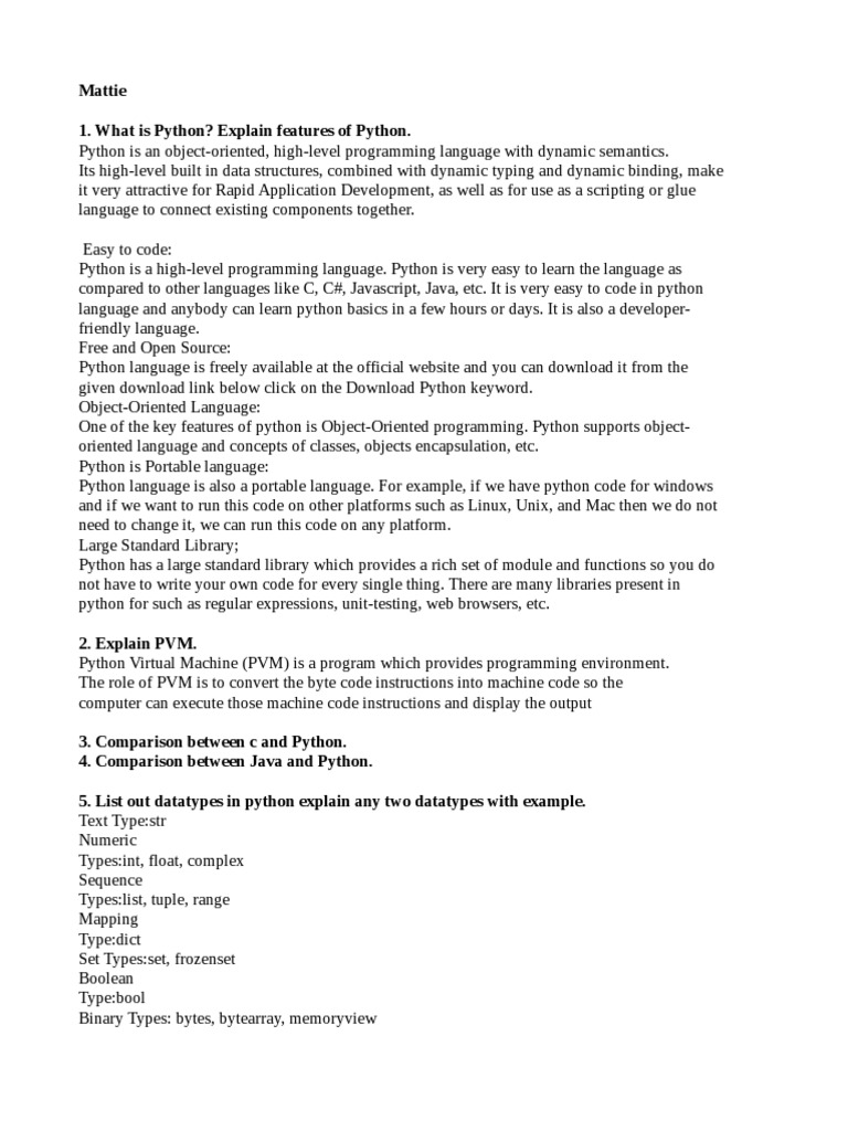 Python Answers | PDF