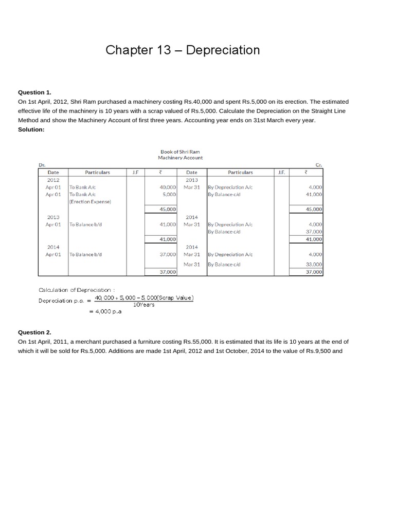 Chapter 13 Depreciation PDF Depreciation Book Value
