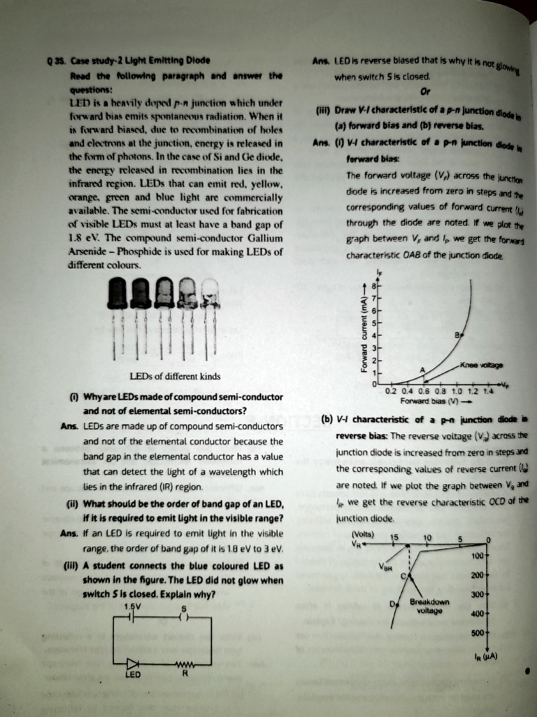 Case Study Based Questions PDF Rectifier PN Junction
