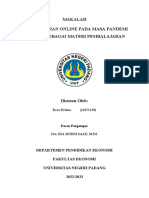 Makalah Pembelajaran Online Pada Masa Pandemi Covid-19 Sebagai Materi Pembelajaran-Reza Firdaus-22053148-Tugas DDIP