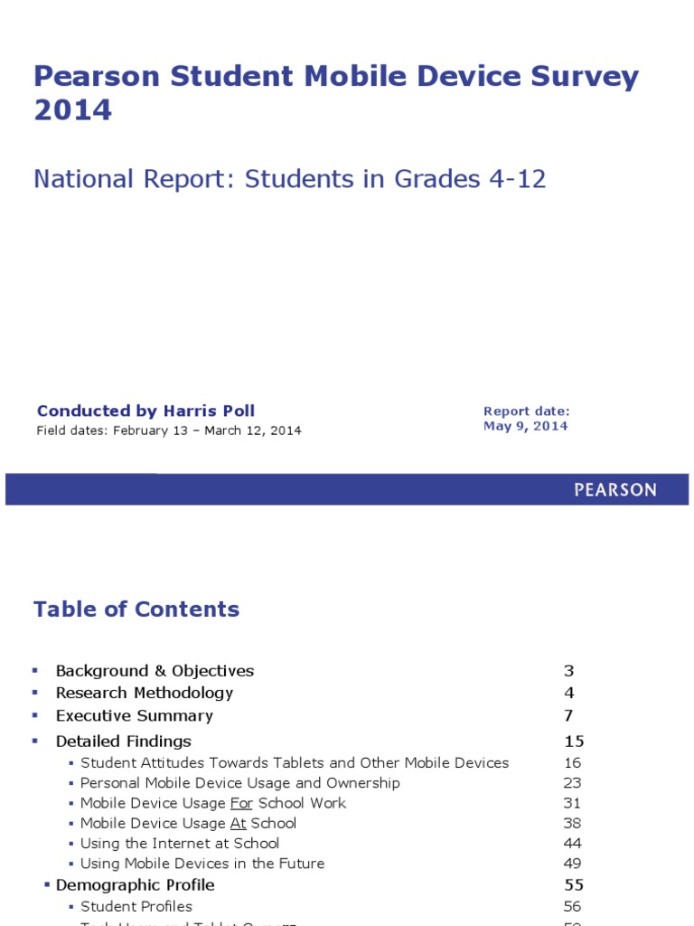 Pearson K12 Student Mobile Device Survey 050914 PUBLIC Report PDF