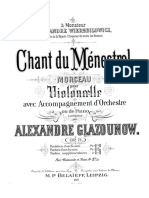 Glazunov - Chant Du Menestrel Cello-Piano