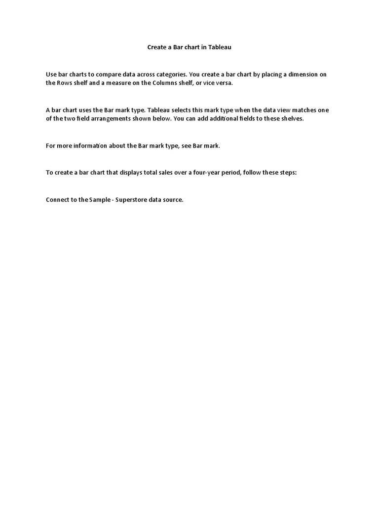 Create A Bar Chart in Tableau PDF Finance & Money Management