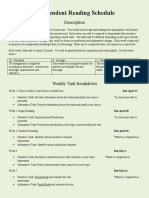 Independent Reading Schedule: Description