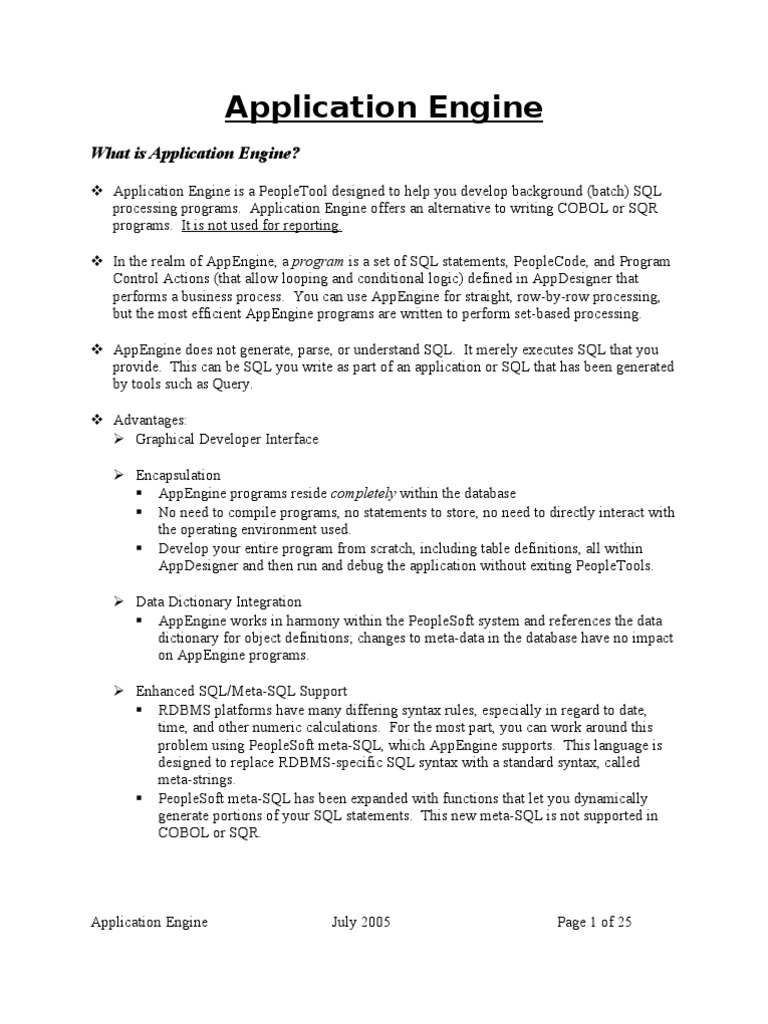 Application Engine | PDF | Sql | Control Flow