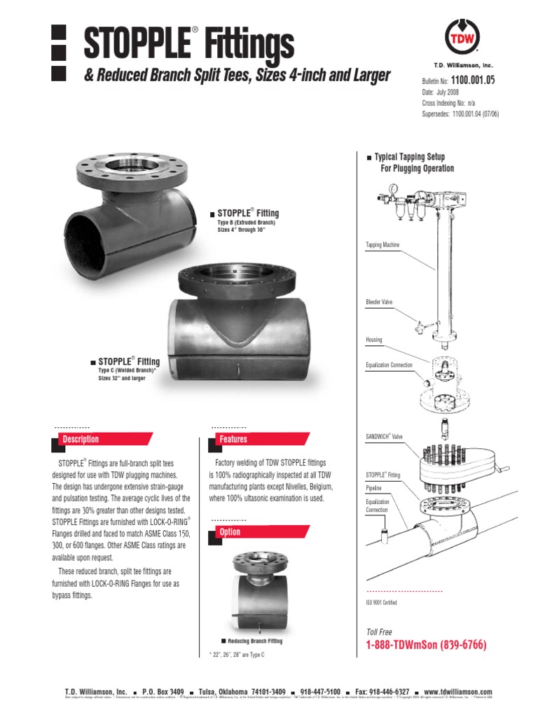 Stop Ple Fittings With Lock o Ring Flange and Plug PDF Mechanical