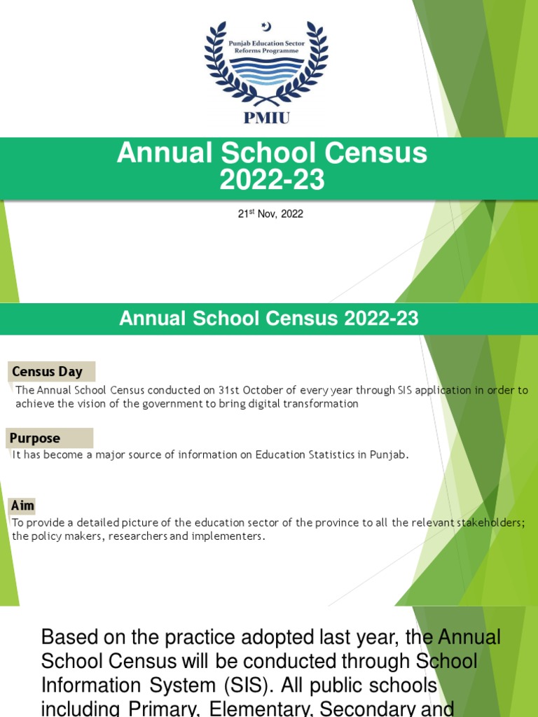 Annual School Census 2022-23 Overview | PDF | Census | Schools