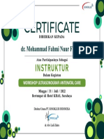 Sertifikat Instruktur - Dr. Mohammad Fahmi