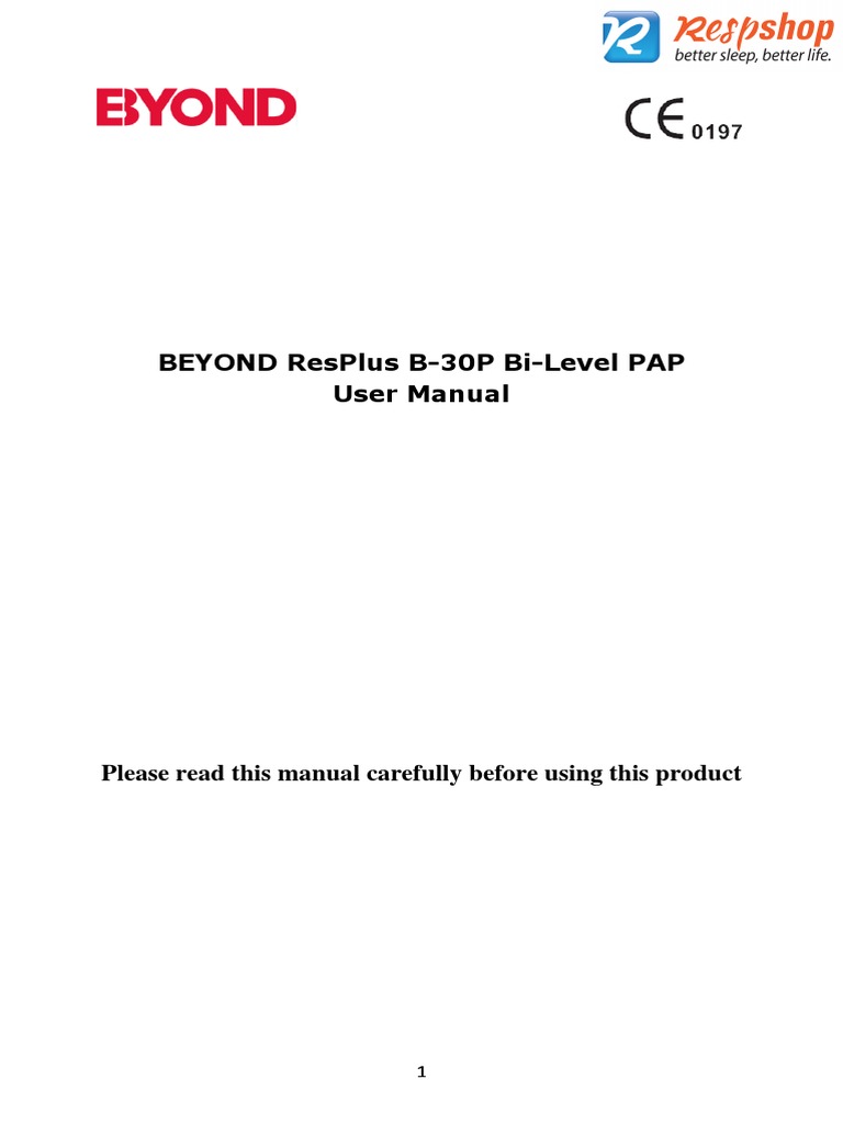 ResPlus B 30P BiPAP User Manual | PDF | Exhalation | Breathing
